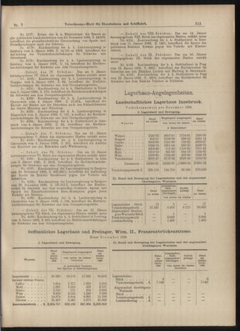 Verordnungs-Blatt für Eisenbahnen und Schiffahrt: Veröffentlichungen in Tarif- und Transport-Angelegenheiten 18990119 Seite: 7