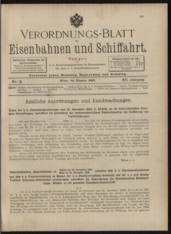 Verordnungs-Blatt für Eisenbahnen und Schiffahrt: Veröffentlichungen in Tarif- und Transport-Angelegenheiten 18990124 Seite: 1