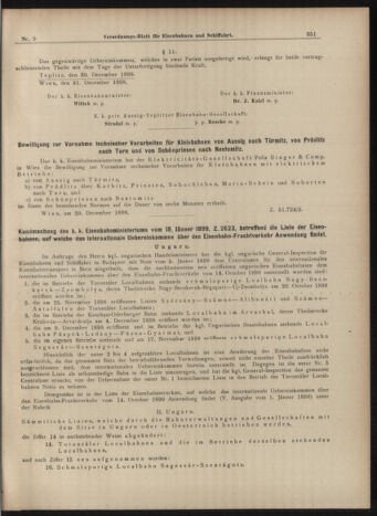 Verordnungs-Blatt für Eisenbahnen und Schiffahrt: Veröffentlichungen in Tarif- und Transport-Angelegenheiten 18990124 Seite: 3