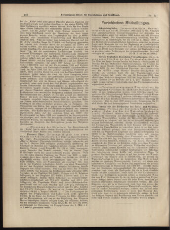 Verordnungs-Blatt für Eisenbahnen und Schiffahrt: Veröffentlichungen in Tarif- und Transport-Angelegenheiten 18990204 Seite: 6