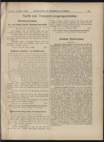 Verordnungs-Blatt für Eisenbahnen und Schiffahrt: Veröffentlichungen in Tarif- und Transport-Angelegenheiten 18990204 Seite: 7