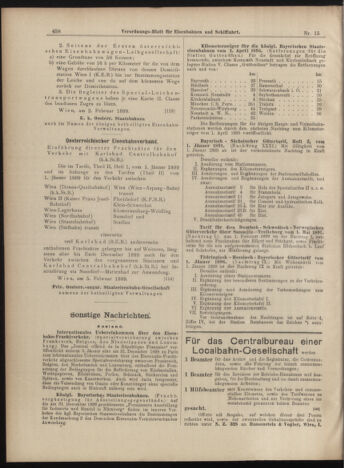 Verordnungs-Blatt für Eisenbahnen und Schiffahrt: Veröffentlichungen in Tarif- und Transport-Angelegenheiten 18990207 Seite: 14