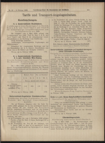 Verordnungs-Blatt für Eisenbahnen und Schiffahrt: Veröffentlichungen in Tarif- und Transport-Angelegenheiten 18990207 Seite: 37