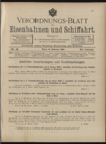 Verordnungs-Blatt für Eisenbahnen und Schiffahrt: Veröffentlichungen in Tarif- und Transport-Angelegenheiten