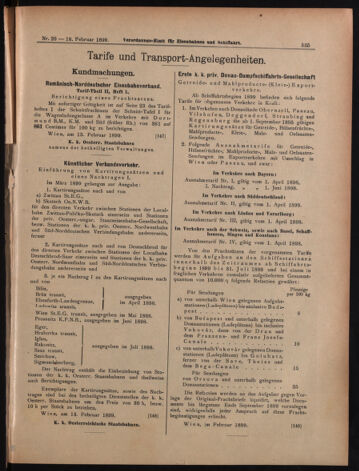 Verordnungs-Blatt für Eisenbahnen und Schiffahrt: Veröffentlichungen in Tarif- und Transport-Angelegenheiten 18990218 Seite: 7