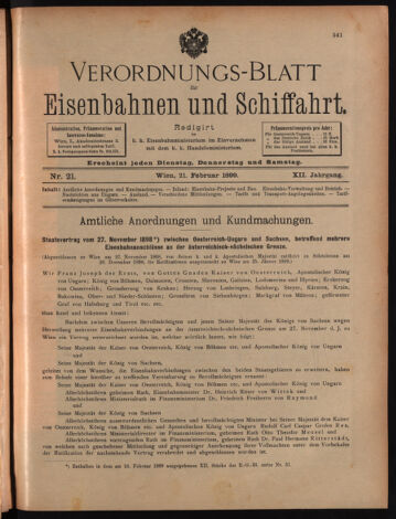 Verordnungs-Blatt für Eisenbahnen und Schiffahrt: Veröffentlichungen in Tarif- und Transport-Angelegenheiten