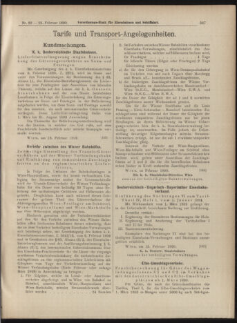 Verordnungs-Blatt für Eisenbahnen und Schiffahrt: Veröffentlichungen in Tarif- und Transport-Angelegenheiten 18990223 Seite: 7