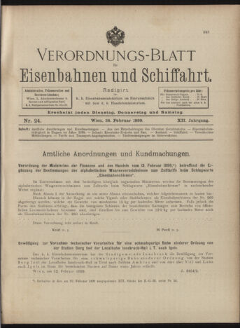 Verordnungs-Blatt für Eisenbahnen und Schiffahrt: Veröffentlichungen in Tarif- und Transport-Angelegenheiten