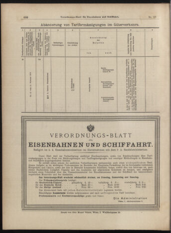 Verordnungs-Blatt für Eisenbahnen und Schiffahrt: Veröffentlichungen in Tarif- und Transport-Angelegenheiten 18990307 Seite: 20