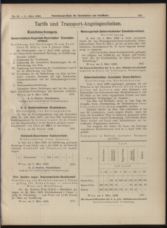 Verordnungs-Blatt für Eisenbahnen und Schiffahrt: Veröffentlichungen in Tarif- und Transport-Angelegenheiten 18990311 Seite: 9