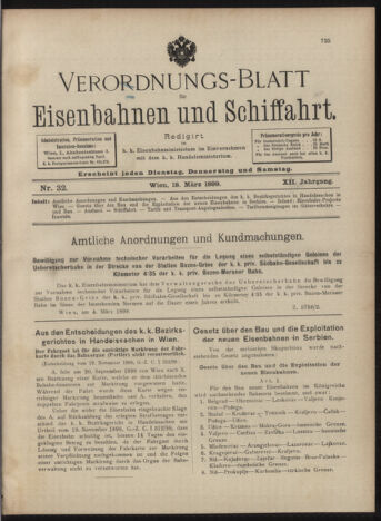 Verordnungs-Blatt für Eisenbahnen und Schiffahrt: Veröffentlichungen in Tarif- und Transport-Angelegenheiten 18990318 Seite: 1