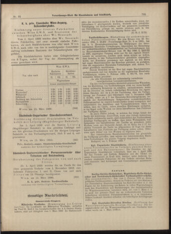 Verordnungs-Blatt für Eisenbahnen und Schiffahrt: Veröffentlichungen in Tarif- und Transport-Angelegenheiten 18990318 Seite: 7