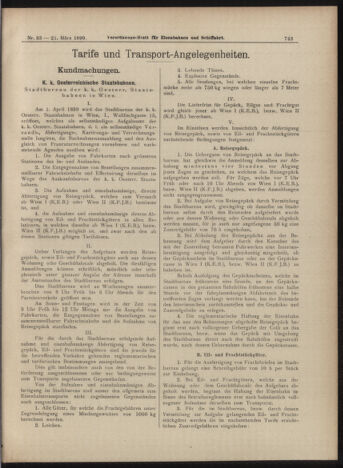 Verordnungs-Blatt für Eisenbahnen und Schiffahrt: Veröffentlichungen in Tarif- und Transport-Angelegenheiten 18990321 Seite: 7