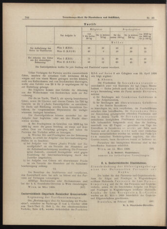 Verordnungs-Blatt für Eisenbahnen und Schiffahrt: Veröffentlichungen in Tarif- und Transport-Angelegenheiten 18990321 Seite: 8