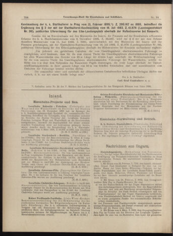 Verordnungs-Blatt für Eisenbahnen und Schiffahrt: Veröffentlichungen in Tarif- und Transport-Angelegenheiten 18990323 Seite: 2