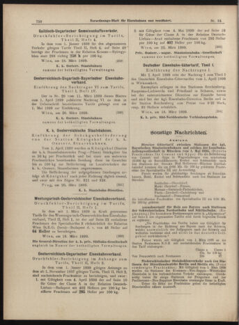 Verordnungs-Blatt für Eisenbahnen und Schiffahrt: Veröffentlichungen in Tarif- und Transport-Angelegenheiten 18990323 Seite: 6