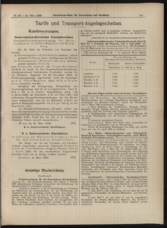 Verordnungs-Blatt für Eisenbahnen und Schiffahrt: Veröffentlichungen in Tarif- und Transport-Angelegenheiten 18990328 Seite: 9