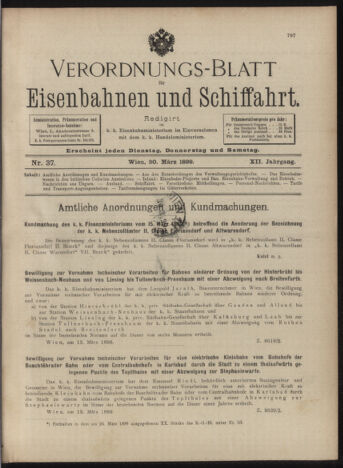 Verordnungs-Blatt für Eisenbahnen und Schiffahrt: Veröffentlichungen in Tarif- und Transport-Angelegenheiten 18990330 Seite: 1