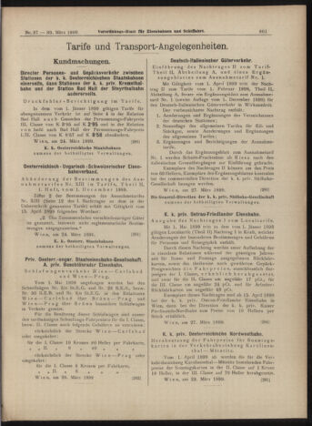 Verordnungs-Blatt für Eisenbahnen und Schiffahrt: Veröffentlichungen in Tarif- und Transport-Angelegenheiten 18990330 Seite: 5