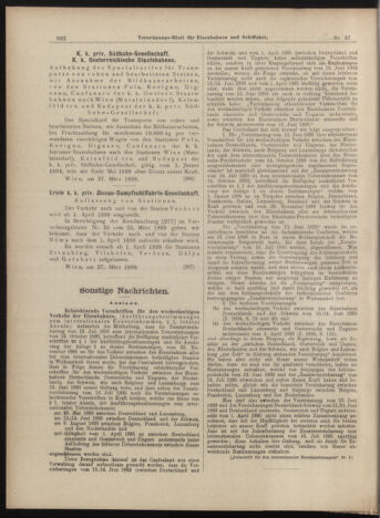 Verordnungs-Blatt für Eisenbahnen und Schiffahrt: Veröffentlichungen in Tarif- und Transport-Angelegenheiten 18990330 Seite: 6