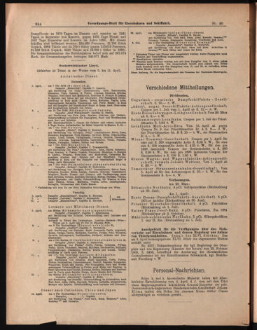 Verordnungs-Blatt für Eisenbahnen und Schiffahrt: Veröffentlichungen in Tarif- und Transport-Angelegenheiten 18990408 Seite: 14