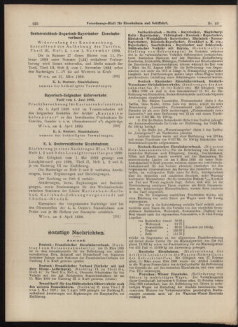 Verordnungs-Blatt für Eisenbahnen und Schiffahrt: Veröffentlichungen in Tarif- und Transport-Angelegenheiten 18990408 Seite: 16