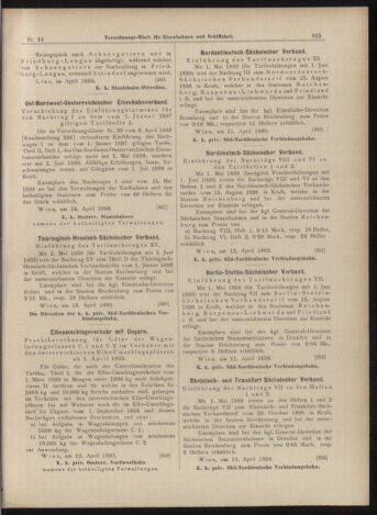 Verordnungs-Blatt für Eisenbahnen und Schiffahrt: Veröffentlichungen in Tarif- und Transport-Angelegenheiten 18990418 Seite: 13