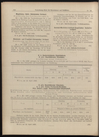 Verordnungs-Blatt für Eisenbahnen und Schiffahrt: Veröffentlichungen in Tarif- und Transport-Angelegenheiten 18990418 Seite: 14