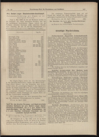 Verordnungs-Blatt für Eisenbahnen und Schiffahrt: Veröffentlichungen in Tarif- und Transport-Angelegenheiten 18990418 Seite: 15