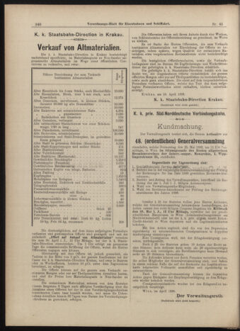 Verordnungs-Blatt für Eisenbahnen und Schiffahrt: Veröffentlichungen in Tarif- und Transport-Angelegenheiten 18990420 Seite: 14