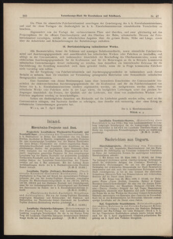 Verordnungs-Blatt für Eisenbahnen und Schiffahrt: Veröffentlichungen in Tarif- und Transport-Angelegenheiten 18990425 Seite: 8