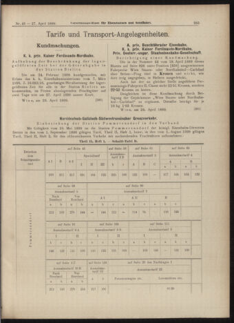 Verordnungs-Blatt für Eisenbahnen und Schiffahrt: Veröffentlichungen in Tarif- und Transport-Angelegenheiten 18990427 Seite: 5