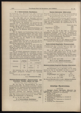 Verordnungs-Blatt für Eisenbahnen und Schiffahrt: Veröffentlichungen in Tarif- und Transport-Angelegenheiten 18990429 Seite: 8