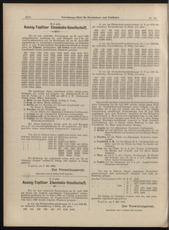 Verordnungs-Blatt für Eisenbahnen und Schiffahrt: Veröffentlichungen in Tarif- und Transport-Angelegenheiten 18990509 Seite: 14