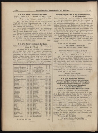 Verordnungs-Blatt für Eisenbahnen und Schiffahrt: Veröffentlichungen in Tarif- und Transport-Angelegenheiten 18990520 Seite: 8