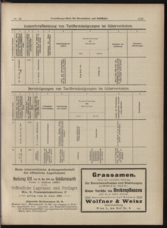 Verordnungs-Blatt für Eisenbahnen und Schiffahrt: Veröffentlichungen in Tarif- und Transport-Angelegenheiten 18990525 Seite: 19