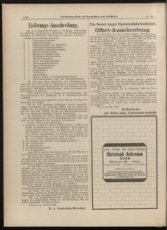 Verordnungs-Blatt für Eisenbahnen und Schiffahrt: Veröffentlichungen in Tarif- und Transport-Angelegenheiten 18990527 Seite: 14