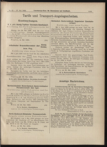 Verordnungs-Blatt für Eisenbahnen und Schiffahrt: Veröffentlichungen in Tarif- und Transport-Angelegenheiten 18990527 Seite: 15