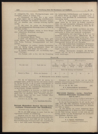 Verordnungs-Blatt für Eisenbahnen und Schiffahrt: Veröffentlichungen in Tarif- und Transport-Angelegenheiten 18990601 Seite: 8