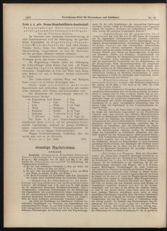 Verordnungs-Blatt für Eisenbahnen und Schiffahrt: Veröffentlichungen in Tarif- und Transport-Angelegenheiten 18990603 Seite: 8