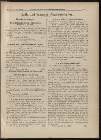 Verordnungs-Blatt für Eisenbahnen und Schiffahrt: Veröffentlichungen in Tarif- und Transport-Angelegenheiten 18990608 Seite: 13