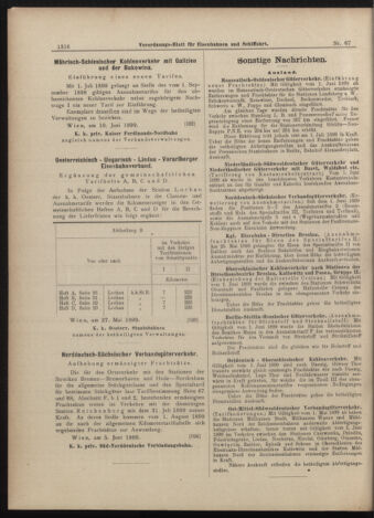 Verordnungs-Blatt für Eisenbahnen und Schiffahrt: Veröffentlichungen in Tarif- und Transport-Angelegenheiten 18990613 Seite: 16