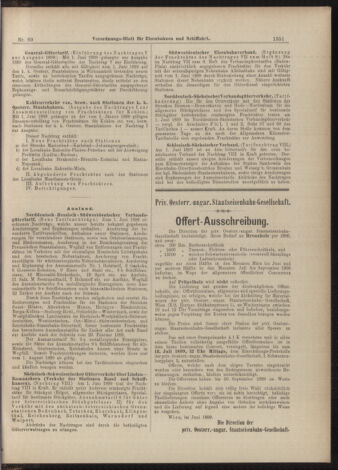 Verordnungs-Blatt für Eisenbahnen und Schiffahrt: Veröffentlichungen in Tarif- und Transport-Angelegenheiten 18990617 Seite: 11