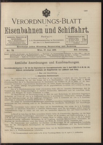 Verordnungs-Blatt für Eisenbahnen und Schiffahrt: Veröffentlichungen in Tarif- und Transport-Angelegenheiten