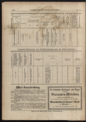 Verordnungs-Blatt für Eisenbahnen und Schiffahrt: Veröffentlichungen in Tarif- und Transport-Angelegenheiten 18990629 Seite: 16