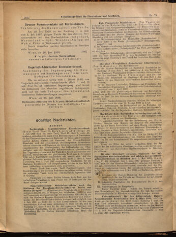 Verordnungs-Blatt für Eisenbahnen und Schiffahrt: Veröffentlichungen in Tarif- und Transport-Angelegenheiten 18990701 Seite: 8