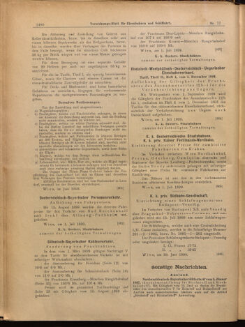 Verordnungs-Blatt für Eisenbahnen und Schiffahrt: Veröffentlichungen in Tarif- und Transport-Angelegenheiten 18990706 Seite: 12