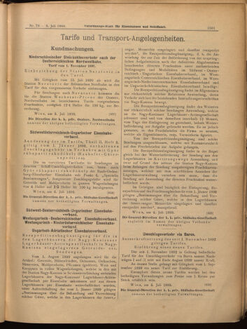 Verordnungs-Blatt für Eisenbahnen und Schiffahrt: Veröffentlichungen in Tarif- und Transport-Angelegenheiten 18990708 Seite: 13