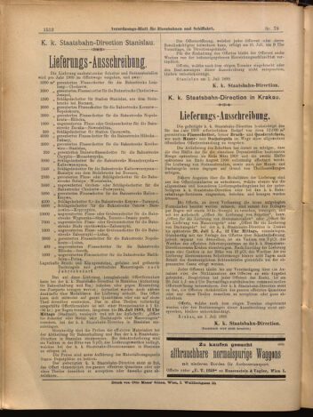 Verordnungs-Blatt für Eisenbahnen und Schiffahrt: Veröffentlichungen in Tarif- und Transport-Angelegenheiten 18990708 Seite: 24