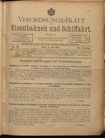 Verordnungs-Blatt für Eisenbahnen und Schiffahrt: Veröffentlichungen in Tarif- und Transport-Angelegenheiten 18990711 Seite: 1